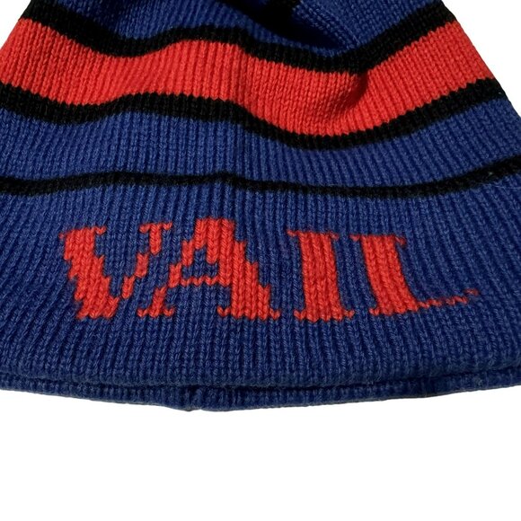 Vtg Vermont Originals VAIL Wool Beanie Knit Hat 1-Size Ski Winter Colorado Retro - Picture 2 of 5